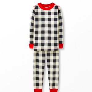Hanna Andersson New NWT 90 3T Organic Long John Pajamas Buffalo Plaid Checkers